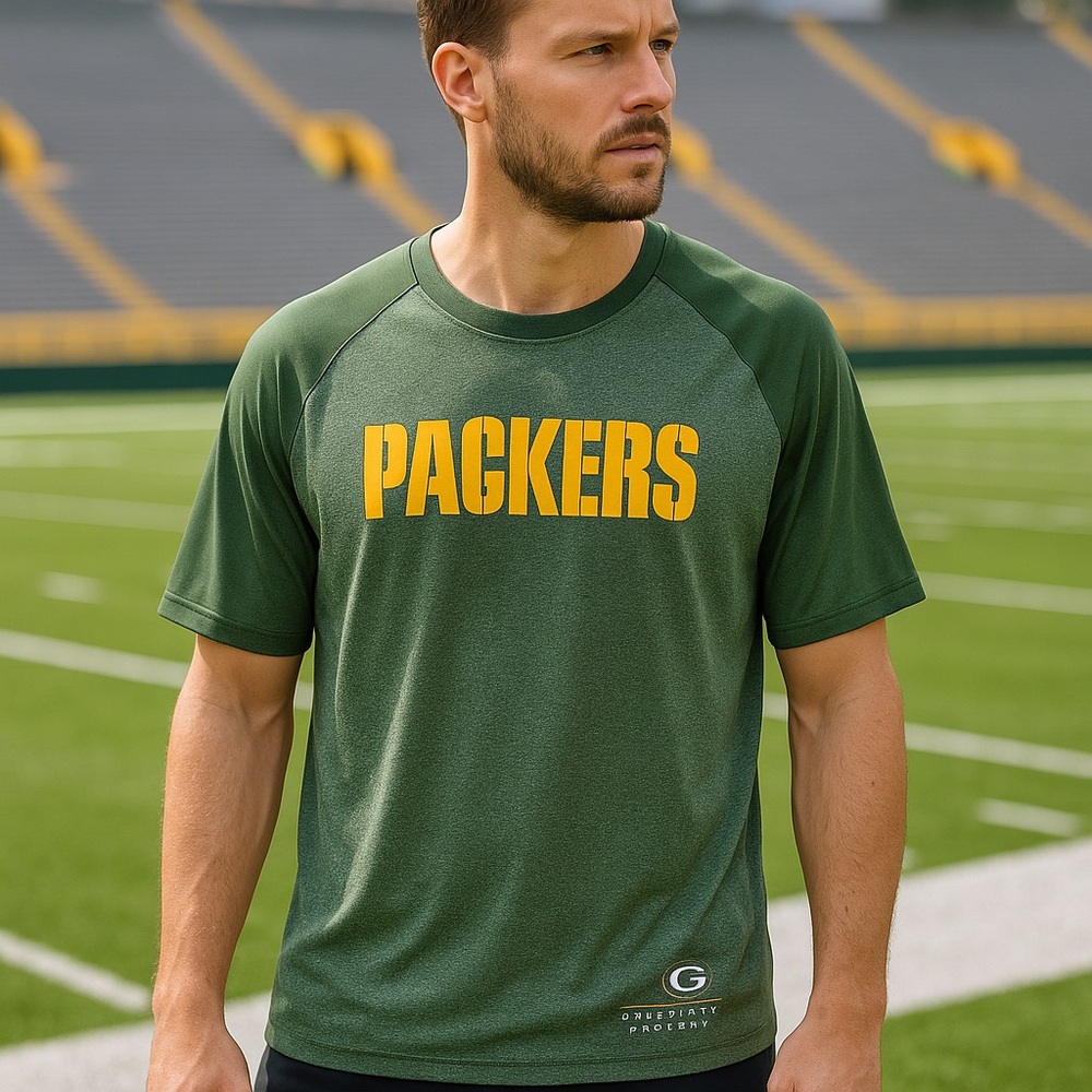 Nike NFL Green Bay Packers Men’s T-Shirt Green Yellow Logo Size XL‎